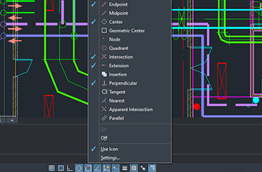 Быстрое меню объектной привязки