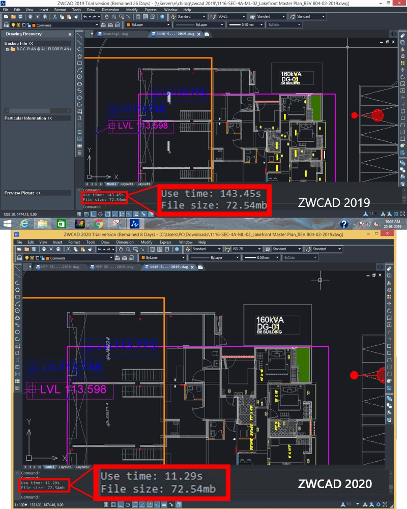 Реальные тесты скорости ZWCAD 2020